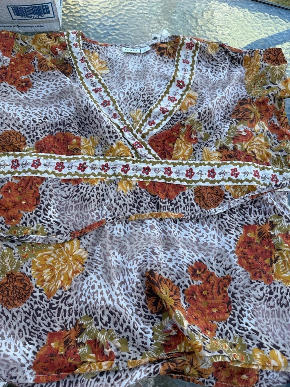 Cato Floral Blouse in Purple & Orange